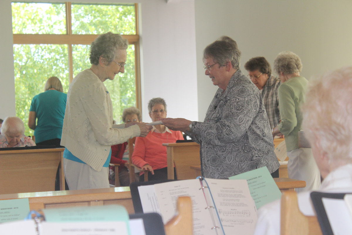 Catholic Benedictine Sister Marianne Burkhard on missioning day 